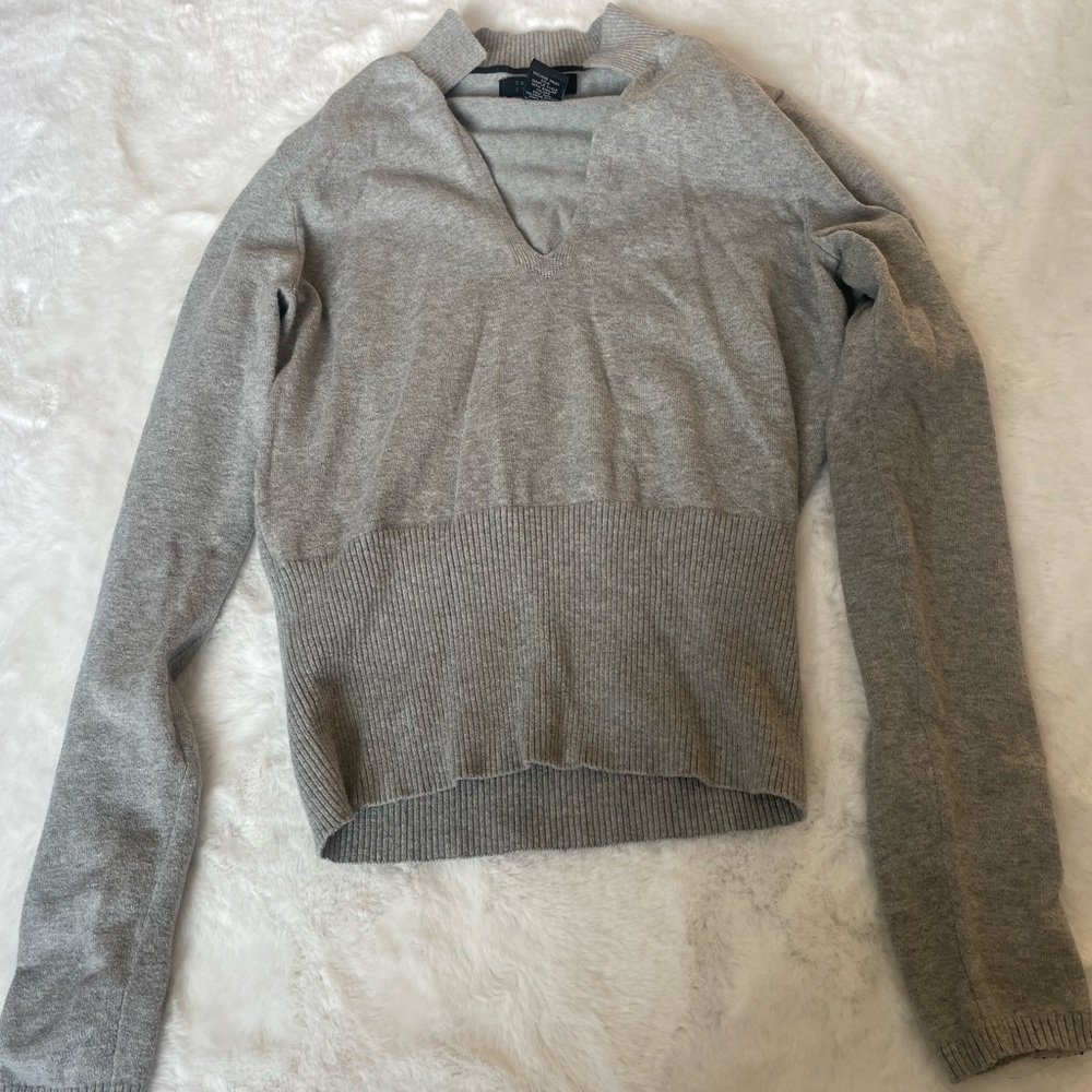 Cute Collared Grey Sweater (S)